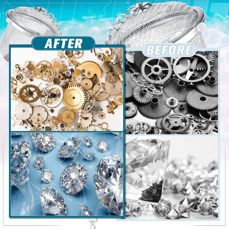 Potchen 6 Pcs Jewelry Cleaner Baskets Stainless Steel Jewelry Steam Cleaner Baskets for Watch Parts Small Items Cleaning Solution with Lock and Hook, 1.57 x 1.77 Inch(Silver) - Image 5